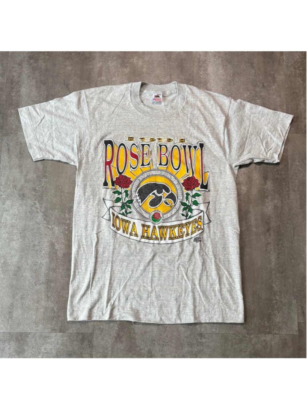 Vintage 1991 Rose Bowl Iowa Hawkeyes Shirt Mens Large
